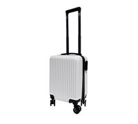 Cabin Suitcase White 16'' 45x30x21.5cm in ABS Heavy Duty with 4 Swivel Wheels