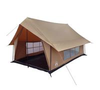 Cabin Tent Brown 340 x 246 x 210 cm Polycotton for Family Camping