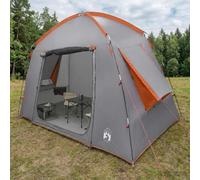 Cabin Tent with Polyester, Camping, Grey and Orange, 210 x 210 x 138 cm