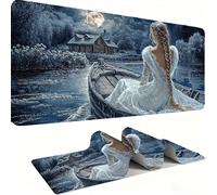 Cabin Woman Mouse Pad 800x300x3 mm, Gaming Accessories Mouse Mat - Mousepad with Non-Slip Base and Stitched Edge Compatible with Laser and Optical Mice Table Pad, Gaming Office Work (80x30) j0xk-140