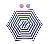 CABINE 270Cm/300Cm Striped Replacement Patio Parasol Canopy, 6 Arms/8 Arms Sun Umbrella Replacement Cloth, Sun Protection, Waterproof/Blue and White Stripe/6Ribs-270Cm