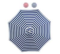 CABINE 270Cm/300Cm Striped Replacement Patio Parasol Canopy, 6 Arms/8 Arms Sun Umbrella Replacement Cloth, Sun Protection, Waterproof/Blue and White Stripe/8Ribs-300Cm