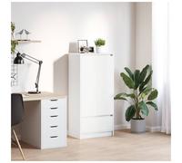 Cabinet 2-Door 1-Drawer White Engineered Wood 55.5x34x119.5cm Slim Storage Home