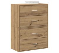 Cabinet 2-Drawer Artisan Oak Engineered Wood 60x31x40 cm Stackable Set Twin Pack