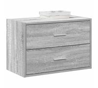 Cabinet 2-Drawer Grey Sonoma Engineered Wood 60x31x40 cm Stackable Modern Slim