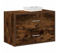 Cabinet 60x31x40cm Smoked Oak Engineered Wood 2-Drawer Stackable Storage Compact