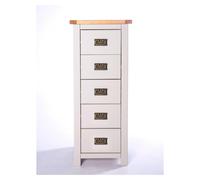 Argenta 5 Drawer Narrow Chest of Drawers Bras Drop Handle Cabinet Bits Light Grey One Size