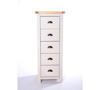Cabinet Bits Argenta 5 Drawer Narrow Chest of Drawers Brass Cup Handle in Light Grey Cabinet Bits Light Grey