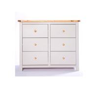 Cabinet Bits Argenta 6 Drawer Chest of Drawers Wood Knob in Light Grey Cabinet Bits Light Grey