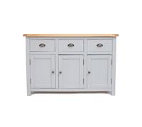 Cabinet Bits Argenta Light Grey 3 Drawer 3 Door Sideboard Brass Cup Handle