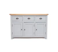 Argenta Light Grey 3 Drawer 3 Door Sideboard Brass Cup Handle Cabinet Bits Light Grey One Size