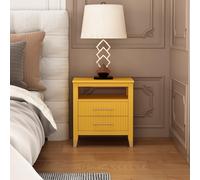 Cabinet Bits Biasi 2 Drawer Bedside Table in Mustard Cabinet Bits Mustard