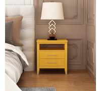 Cabinet Bits Biasi 2 Drawer Mustard Bedside Table