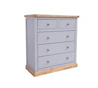 Cabinet Bits Bicarri 5 Drawer Chest of Drawers Brass Knob in Grey Cabinet Bits Grey