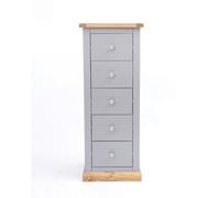 Cabinet Bits Biccari 5 Drawer Narrow Chest Of Drawers Chrome Knob