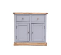 Cabinet Bits Biccari Grey 2 Drawer 2 Door Sideboard Brass Knob