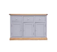 Cabinet Bits Biccari Grey 3 Drawer 3 Door Sideboard Chrome Knob