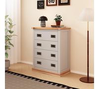Cabinet Bits Bomporto 4 Drawer Chest of Drawers Bras Drop Handle in Light Grey Cabinet Bits Light Grey