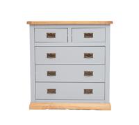 Cabinet Bits Bomporto 5 Drawer Chest of Drawers Bras Drop Handle in Light Grey Cabinet Bits Light Grey