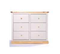 Cabinet Bits Bomporto 6 Drawer Chest of Drawers Wood Knob in Light Grey Cabinet Bits Light Grey