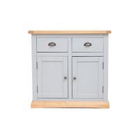 Cabinet Bits Bomporto Light Grey 2 Drawer 2 Door Sideboard Brass Cup Handle