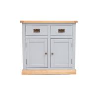 Cabinet Bits Bomporto Light Grey 2 Drawer 2 Door Sideboard Brass Drop Handle