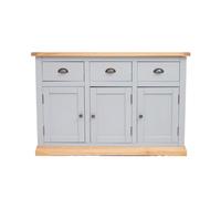 Cabinet Bits Bomporto Light Grey 3 Drawer 3 Door Sideboard Brass Cup Handle