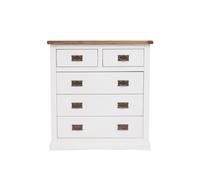 Cabinet Bits Cosenza 5 Drawer Chest of Drawers Bras Drop Handle in Off-White Cabinet Bits Off-White