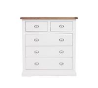 Cabinet Bits Cosenza 5 Drawer Chest of Drawers Chrome Cup Handle in Off-White Cabinet Bits Off-White