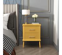 Cabinet Bits Cozzano 2 Drawer Bedside Table in Mustard Cabinet Bits Mustard