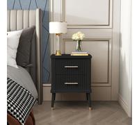 Cabinet Bits Cozzano 2 Drawer Black Bedside Table