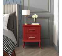 Cabinet Bits Cozzano 2 Drawer Red Bedside Table