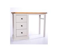 Cabinet Bits Loreo 3 Drawer Desk - Dressing Table Brass Knob in Light Grey Cabinet Bits Light Grey