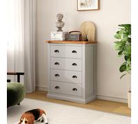 Cabinet Bits Loreo 4 Drawer Chest of Drawers Brass Cup Handle in Light Grey Cabinet Bits Light Grey