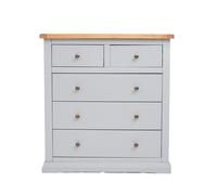 Cabinet Bits Loreo 5 Drawer Chest of Drawers Brass Knob in Light Grey Cabinet Bits Light Grey
