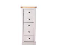 Cabinet Bits Loreo 5 Drawer Narrow Chest of Drawers Chrome Cup Handle in Light Grey Cabinet Bits Light Grey