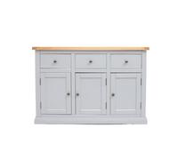 Cabinet Bits Loreo Light Grey 3 Drawer 3 Door Sideboard Brass Knob