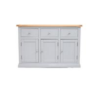 Cabinet Bits Loreo Light Grey 3 Drawer 3 Door Sideboard Chrome Knob