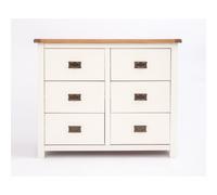Cabinet Bits Lovere 6 Drawer Chest of Drawers Bras Drop Handle in Off-White Cabinet Bits Off-White