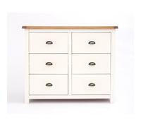 Cabinet Bits Lovere 6 Drawer Chest of Drawers Brass Cup Handle in Off-White Cabinet Bits Off-White