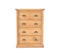 Cabinet Bits Lucca 4 Drawer Chest of Drawers Brass Cup Handle in Light Brown Cabinet Bits Light Brown