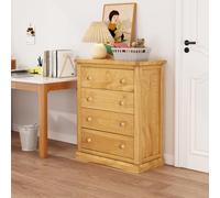 Cabinet Bits Lucca 4 Drawer Chest of Drawers Wood Knob in Light Brown Cabinet Bits Light Brown