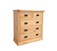 Cabinet Bits Lucca 5 Drawer Chest of Drawers Bras Drop Handle in Light Brown Cabinet Bits Light Brown