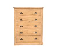Cabinet Bits Lucca 5 Drawer Chest of Drawers Brass Cup Handle in Light Brown Cabinet Bits Light Brown