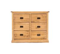 Cabinet Bits Lucca 6 Drawer Chest of Drawers Bras Drop Handle in Light Brown Cabinet Bits Light Brown