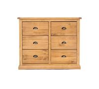 Cabinet Bits Lucca 6 Drawer Chest of Drawers Brass Cup Handle in Light Brown Cabinet Bits Light Brown