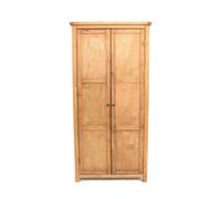 Cabinet Bits Lugo 2 Door Wardrobe Brass Knob in Light Brown Cabinet Bits Light Brown