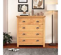 Cabinet Bits Lugo 4 Drawer Chest of Drawers Brass Cup Handle in Light Brown Cabinet Bits Light Brown