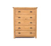 Cabinet Bits Lugo 5 Drawer Chest of Drawers Brass Cup Handle in Light Brown Cabinet Bits Light Brown