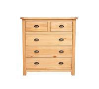 Cabinet Bits Lugo 5 Drawer Chest of Drawers Brass Cup Handle in Light Brown Cabinet Bits Light Brown